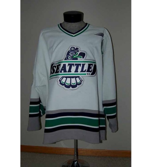 Custom WHL Seattle Thunderbirds 2000 01 Dion Lassu Home Hockey Jersey White